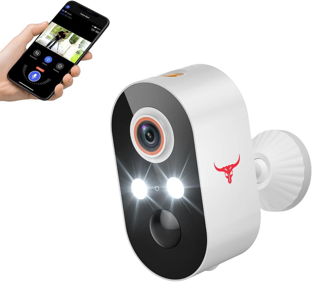 Security Cameras Wireless Outdoor 1080P, 120 View, Battery Powered, 2.4GHz Wi-Fi Cameras for Home Security, AI Motion Detection, Color Night Vision, Cloud Storage (Sold Separately)