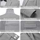WEEN CHARM Men's Suits Slim Fit 2 Piece Two Button Blazer Wedding Prom Tuxedo Single Breasted Jacket Pants Set (XX-Large, Light Grey)