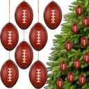 Remuuly 24 Pcs Football Ornaments for Christmas Tree Bulk Mini Football Stress Ball Decor 2.5 Inch Foam PU Decorative Sports Ornaments for Holiday Party Favor School Carnival Reward Gift Bag Fillers