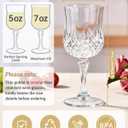 Plastic Wine Glasses Set, 7oz Vintage Goblets Shatterproof Unbreakable Reusable & Disposable, Drinking Glasses with Stem, for Wedding Outdoor Dinner Easter Party (24pcs, Clear)