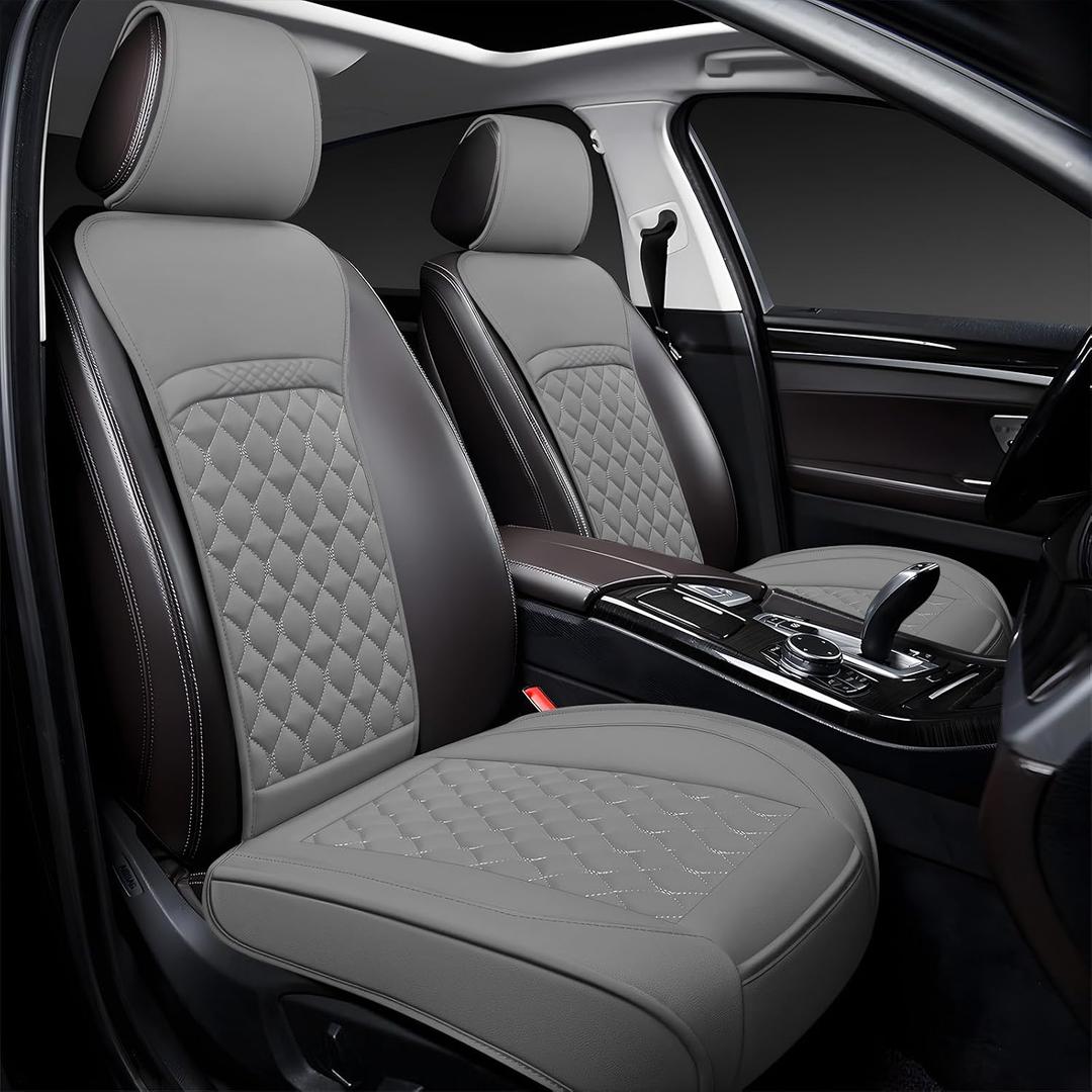 Front Car Seat Covers for Volvo,Leather Waterproof Seat Protector Custom Fit Volvo XC90 XC60 XC40 V60 C40 V90 S70 S40 S60 S90,2 Pack,Gray