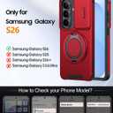 JAME for Samsung Galaxy S26 Case, Ring Holder Stand Kickstand, Slide Camera Cover with Screen Protector, Dual-Layer Shockproof Protective, Magnetic Accessory Friendly Galaxy S26 Phone Case, Red