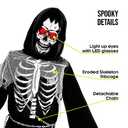 Morph Kids Light Up Grim Reaper Costume - Scary Halloween Outfit with Grim Reaper Scythe for Kids (X-Large)