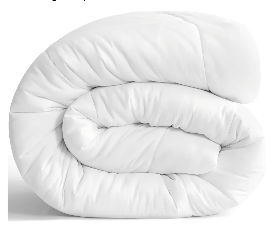 NTBAY Twin Comforter - Down Alternative Duvet Insert, All Season Bedding Quilted with Corner Tabs, Machine Washable, Soft Comforter Only, White