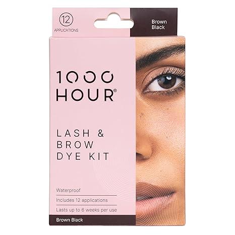 1000 Hour Professional Formula Lash & Brow Kit - Defined Brows w/a Long-Lasting Formula with Eyebrow Mascara - Brow Gel for Stunning Brows that Last Up To 6 Weeks with 12 Applications - Brown Black