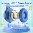 EarFun K3 Kids Headphones, USB Type C Over Ear Headphones for Kids, Volume Limit, HD Stereo Sound, Comfortable Fit, Foldable Wired Headphone for School/Travel/Boys/Girls/Tablet/iPad, Blue