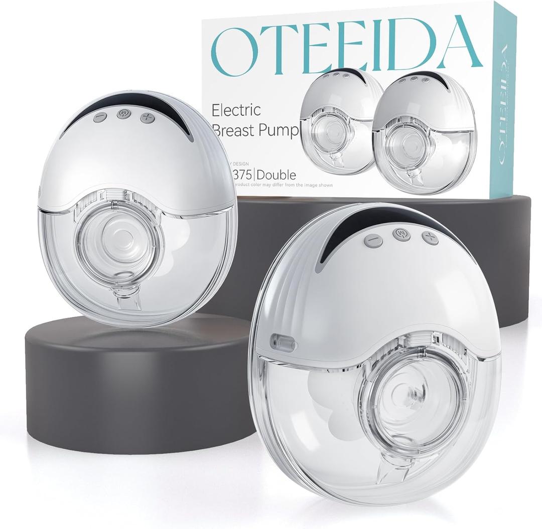 Hands Free Breast Pump Wearable MY-375 - Strong Suction, Low Noise, Portable Electric Breast Pump with 4 Mode & 12 Levels - 19/21/24mm Insert/Flange, 2 Pack (White)