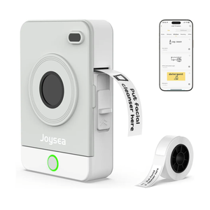 Joysea OP1 Label Maker Machine with Tape, Wireless Small Label Maker Bluetooth with Multiple Templates for Home School Office Organization, Thermal Sticker Printer Gray White