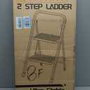 HBTower Step Ladder Folding Step Stool for Adults with Anti-Slip Pedal,330 lbs Capacity for Kitchen, Home,White