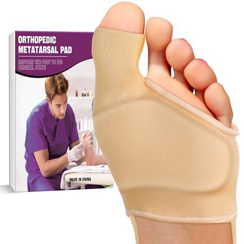 LEOWEER Orthopedic Metatarsal Pad,Breathable Ball of Foot Cushion with Anti-Slip Heel Grip,4 Sizes,Extra Thick Gel Pads & Adjustable Straps for Metatarsalgia relief S