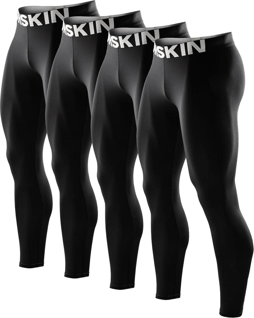 DRSKIN 5, 4, 3 or 1 Pack Mens Compression Pants Tights Leggings Sports Baselayer Running Athletic Workout Active (X-Large)
