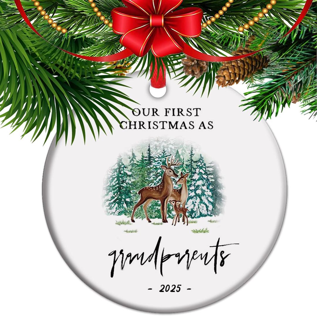 First Christmas As Grandparents - 2025 New Grandparent Ornaments, Newborn Keepsake Gifts (C23)