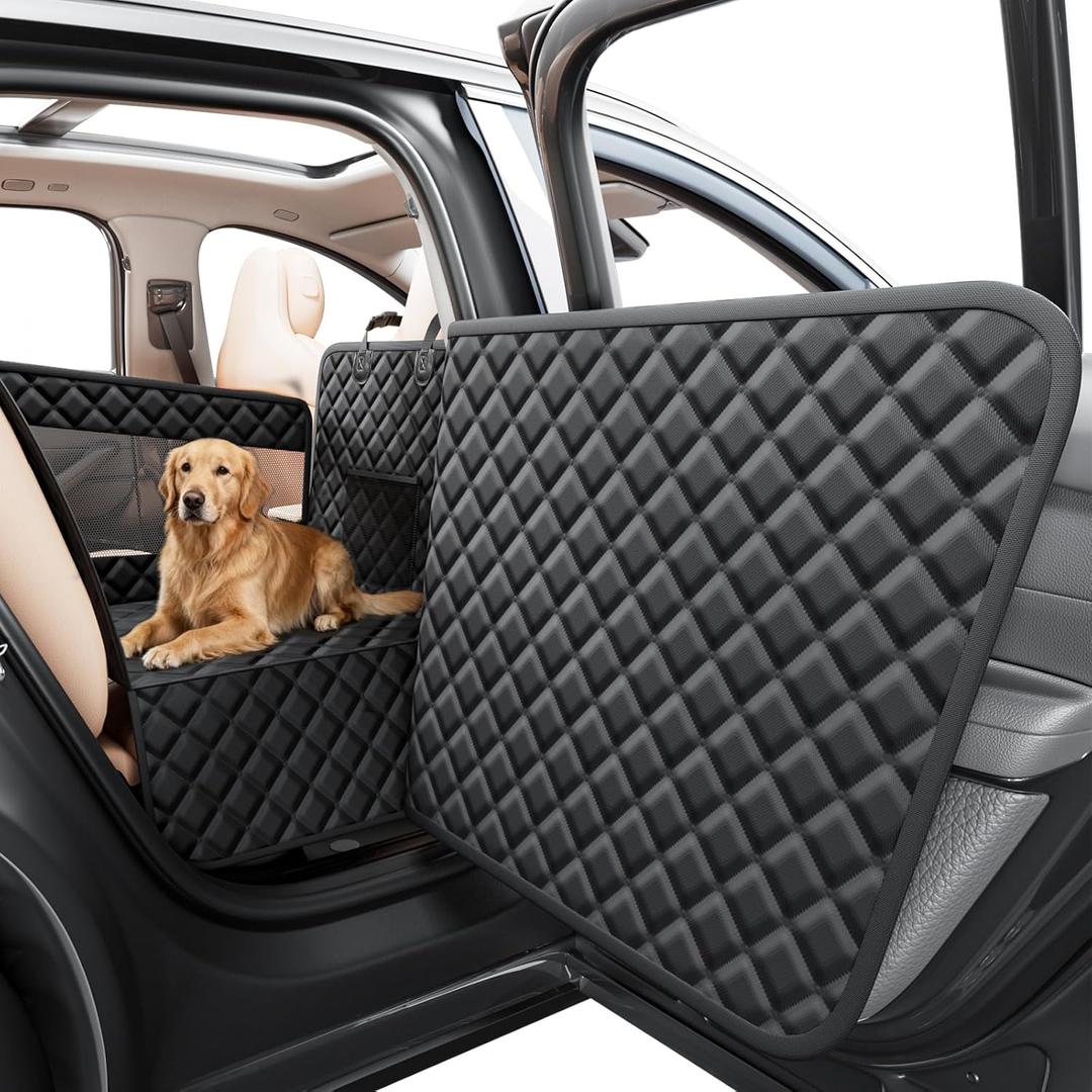 Dog Car Seat Cover for Back Seat - Hard Bottom Back Seat Extender for Dogs, Waterproof Anti-Scratch Dog Hammock, Pet Backseat Protector, Dogs Travel Accessories Fit for Car/SUV