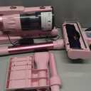 Cordless Vacuum Cleaner for Home, Upgraded 60Kpa Powerful Suction Pet Hair Vacuum with 70min Runtime, Green LED Light for Hardwood Floors & Carpet, Self-Standing Rechargeable Stick Vacuum, Grey Pink