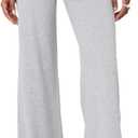 Lounge Yoga Pants for Women Fold Over Low Waist Wide Leg Sweatpants Flare Leggings Bell Bottoms Y2K Foldover Pants (Medium, Gray)