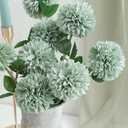 Floroom 12pcs Sage Green Faux Silk Mums Artificial Flowers Bulk Fake Chrysanthemums with Stems for DIY Wedding Table Centerpieces Floral Arrangements Vase Fillers Home Decorations