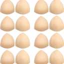 Bra Pads Inserts 8 Pairs, Triangle Bra Cups, Removable Breast Enhancers for Women, Fits A/B Cup Sports Bras, Bikinis, Swimsuits (Beige), A-Cup/B-Cup