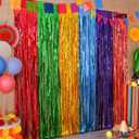 Mega-L Day of The Dead Party Decorations, 2 Pack Dia De Los Muertos Foil Fringe Curtains Fiesta Backdrop, 3.3x6.6ft Mexican Themed Tinsel Streamers,Taco Party Photo Booth Props, Cinco de Mayo Decor