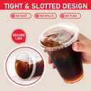 Plastic Cups with Lids 16 oz 100 pack, Clear Disposable Iced Coffee Cups with Strawless Sip Lids, Drink Cup for Cold Drinks, Iced Coffee