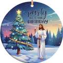 2025 Christmas Ornament  Party Like Its Your Birthday Funny Jesus Holiday Ornament Gift, Xmas Tree Decoration Gift