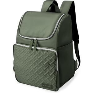 Cooler Backpack Insulated Leak Proof 33 Cans, Waterproof Hiking Backpack Cooler Soft Cooler Bag Lunch Backpack for Picnic Camping Beach, Green