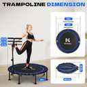 K KENSONE 40/48" Foldable Rebounder Trampoline for Adults with Bungee, 450/550 LBS Quiet Indoor Mini Trampoline for Adults Fitness, Gym Workout, Home Exercise