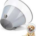 Dog Cone Collar with Soft Liner to Stop Licking, Elizabeth Recovery Collar After Surgery for Large Medium Dogs, Comfortable Pet Head Cone Alternative for Neutering Spay Injury (XL) (XL(Depth: 11.0, Girth: 14-19.5), Grey)