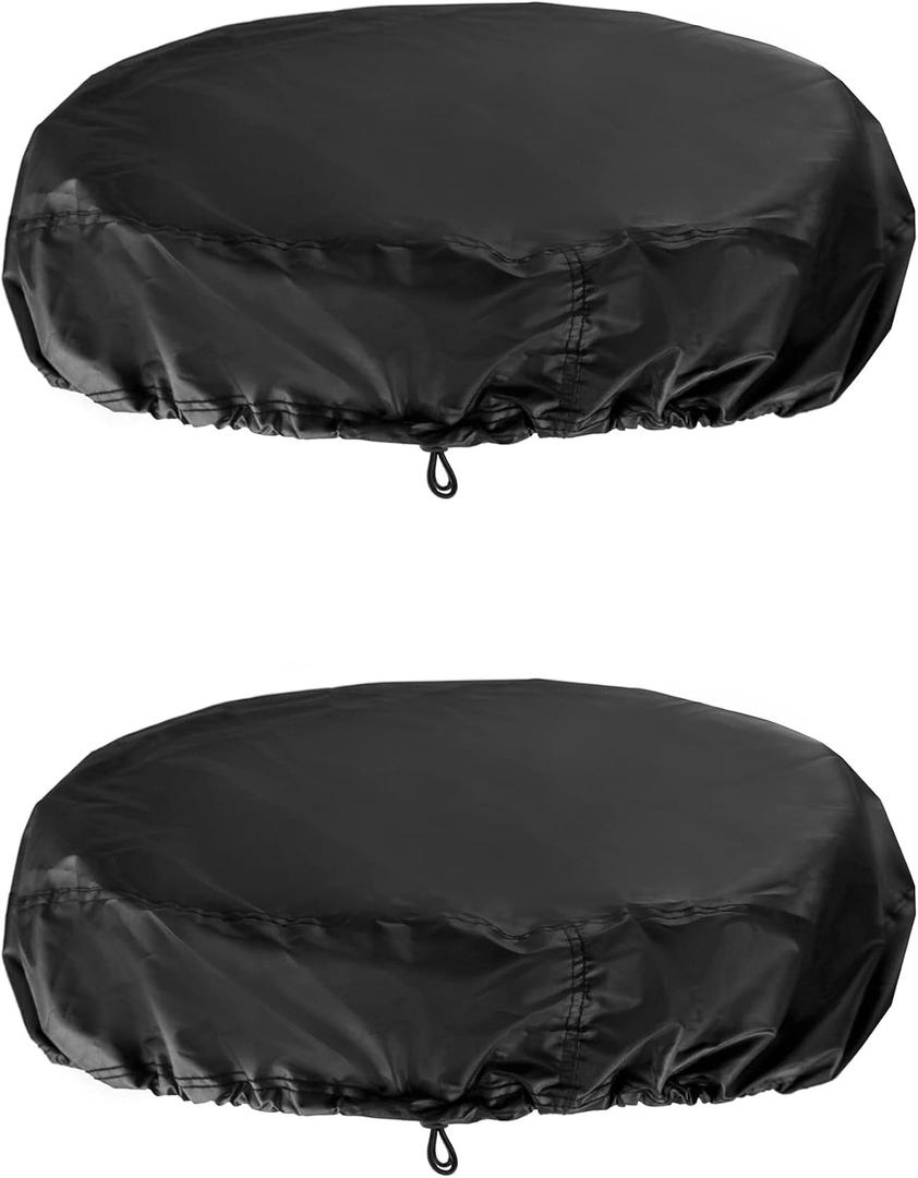 QWORK Drum Cover for 55 Gallon Industrial Barrel, 2 Pack High Density Nylon Oxford Fabric Covers with Excellent Waterproof Performance and Stretchable Adjustable Drawstring