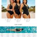 SHAPELLX Tummy Control Swimsuits One Piece V Neck Slimming Bathing Suit for Women Cutout Ruched Shapewear Swimwear (Black, XXXL)
