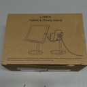 LISEN Cell Phone Stand Phone Holder for Desk Recording Office, Women Office Desk Accessories Gifts PC Gaming Essentials iPhone Stand Gadgets Fit OtterBox Case Switch iPad Air Tablet 4-10 in (BLACK)