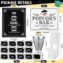 32 Pcs Graduation Party Popcorn Bar Supplies Class of 2026 Candy Buffet Decoration 12 Metal Snack Buckets with 2 Paper Popcorn Bar Signs 18 Food Label for 2026 Grad Party(Graduation)