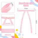 3 x 50PCS Pink Satin Ribbon Bows Cake Topper Decor Bows Premade Twist Tie Bow for Tree Ornament Craft DIY Cake, Pink Ribbon Bow for Gift Wrapping Birthday Party Wedding Decor Home Garland