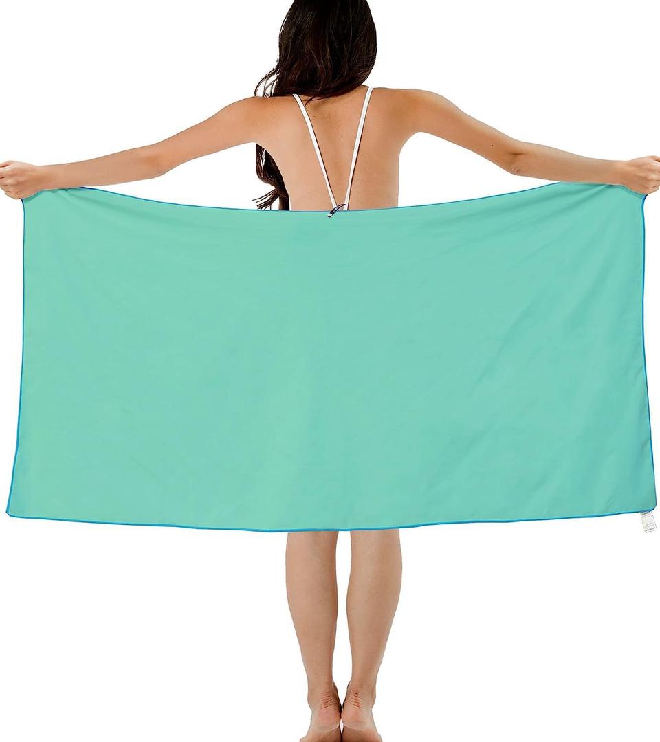 Microfiber Towel for Body,Microfiber Beach Towel,Backpacking Towel,Camping Towels Lightweight,Soft Compact Lightweight Quick Dry Fitness Hiking Yoga Camping Travel Towel (L30x60 in, Green)