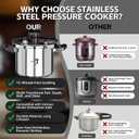 TIBORANG 8.5 QT Stainless Steel Pressure Cooker, [Multi-Cooker for Gas & Induction Stove] [Saves 70% Cooking Time] [One-Hand Operation], Family Size for 3-5 People, Olla de Presion