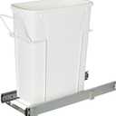 Knape & Vogt RS-PSW9-1-20-W 17 in. H x 8 in. W x D Steel in-Cabinet 20 Qt. Single White Pull Out Trash Can