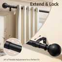 Heavy Duty Extra Long Curtain Rods for Windows 66-240 Inch, Black | 1 Inch Diameter, 0.7 mm extra-thick wall, Extremely easy to install, Adjustable Design for Living Room & Patio