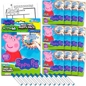 Bendon Peppa Pig Imagine Ink Coloring Book Set for Girls Boys - 12 Pack No Mess Coloring Books, More (Peppa Pig Party Supplies)