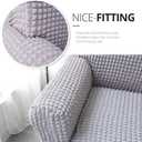 NICEEC Sofa Slipcover Grey Sofa Cover 1 Piece Easy Fitted Sofa Couch Cover Universal High Stretch Durable Furniture Protector with Skirt Country Style (3 Seater Lilac Gray)