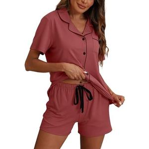 ZMJ Pajamas for Women Set 2 Piece Pj Short Sets Bride Sleepwear Button Up, XXL