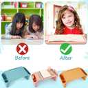 Beeveer 8 Pcs Kids Lap Desk Tray Bulk 19.7x9.6x7.1in Portable Lap Tray for Kids Plastic Table with Side Storage Space for Bed Classroom Laptop Children Car Activity Eating Floor (Morandi Colors)
