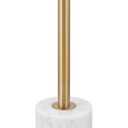 Small Clear Acrylic End Table, Marble Base Gold Leg Modern Nightstand, 12D x 12W x 21H in