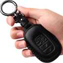 Tukellen for Honda Key Fob Cover Leather,with Keychain Compatible with 2022 2023 2024 2025 2026 Passport Accord Civic HR-V CR-V Pilot,4/5 Buttons Smart Remote Key-Black