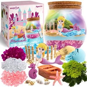 Mermaid DIY Terrarium Night Light Kit - Crafts for Kids Age 4-12
