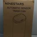 NINESTARS DZT-50-13R Automatic Touchless Infrared Motion Sensor Trash Can/Recycler, 13 Gal 50L, Stainless Steel Base (Oval, Black/Silver Lid)