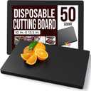 Disposable Cutting Boards for Kitchen 50 Count Black Cutting Board 10 Inch X 13.5 Inch Flexible Cutting Boards For Kitchen ~ Patent Pending ~ Recyclable Disposable Cutting Board Sheets By Crown (Medium 50 Count)