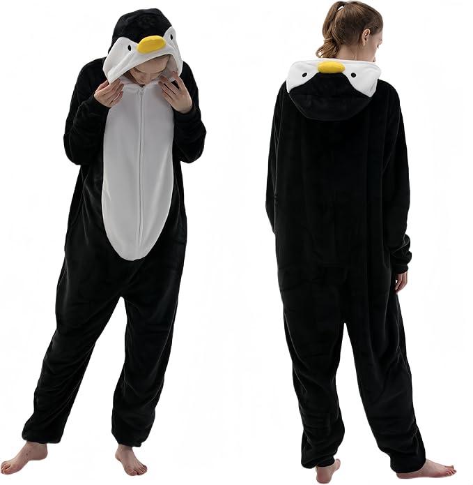 COSUSKET Snug Fit Unisex Adult Onesie Pajamas, Flannel Cosplay Animal One Piece Halloween Costume Sleepwear Homewear M 