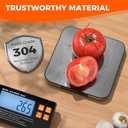 Rechargeable Split Digital Kitchen Food Scale - TRUDIN Weight Scale for Bread Making & Coffee Brewing, Max.22lb/10kg,1g/0.05oz Accuracy,5 Units with Large Backlit LCD,Wall-Mount (Light Silver)