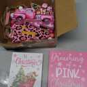 Pink Christmas Tiered Tray Decor 8 PCS Xmas Decorations Indoor - Believe Christmas Wooden Signs & Pink Xmas Gnome Plush Set - Table Decor Tier for Home Kitchen Mantel