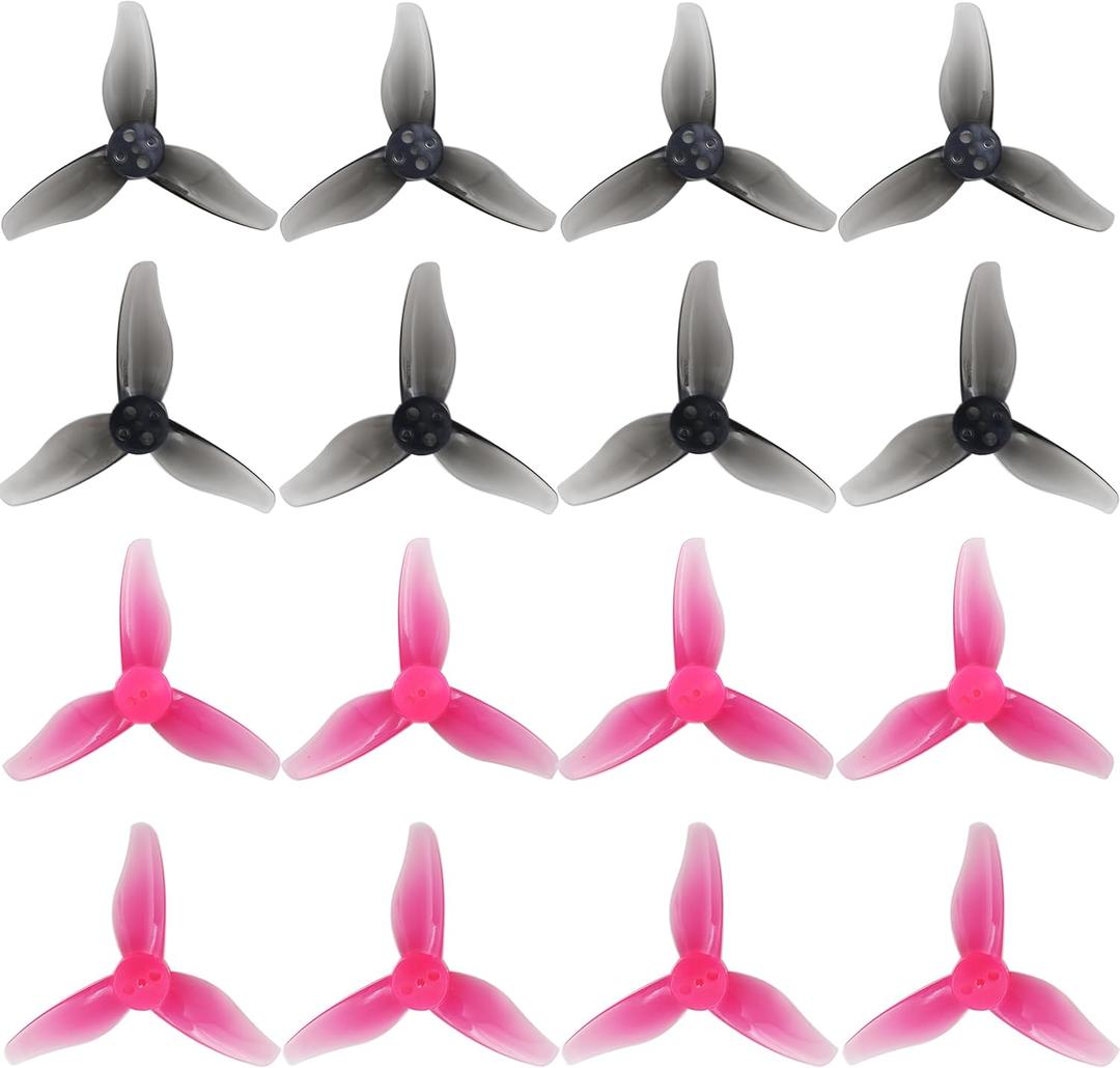 RC Propeller 2023 2 Inch 3-Blade Propeller 3 Holes Props for Gemfan Hurricane for 1105-1108 Brushless Motor RC Drone FPV Racing Toothpick 8CW 8CCW(Gray, Pink)