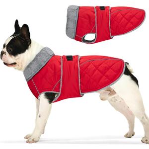 Dog Coat, Warm Dog Winter Coat for Medium Dogs, Waterproof Jacket with Adjustable Buckle & Velcro, Reflective Turtleneck Cold Weather Coats, Pet Fleece Vest Snow Jacket (Red, S)
